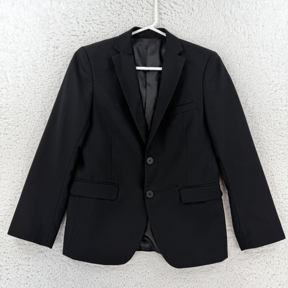 Isaac Mizrahi Suit Jacket Boys 14 Black Solid 2 Button Lined Blazer Formal